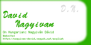 david nagyivan business card
