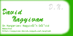 david nagyivan business card